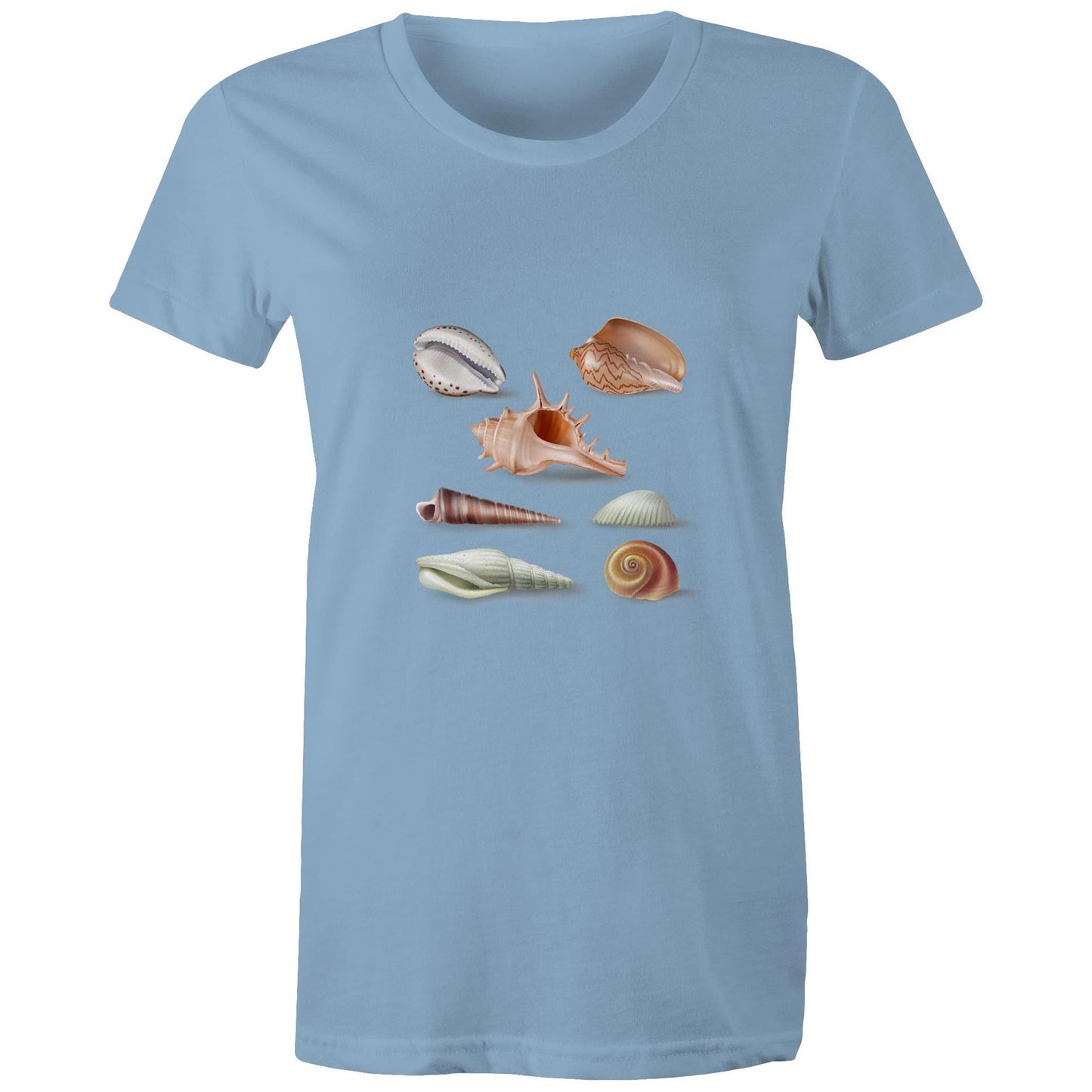 Women's Earthfolk T shirt - Shells - The Crescent Moon