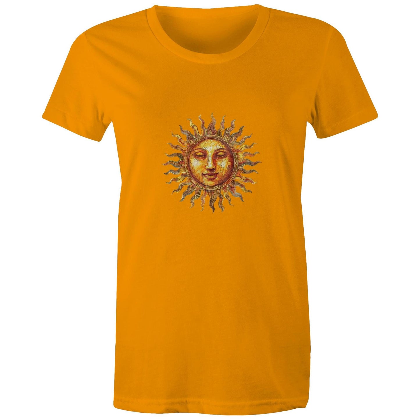 Earthfolk Printed T shirt - Women's Relaxed Fit - Majestic Sun - The Crescent Moon