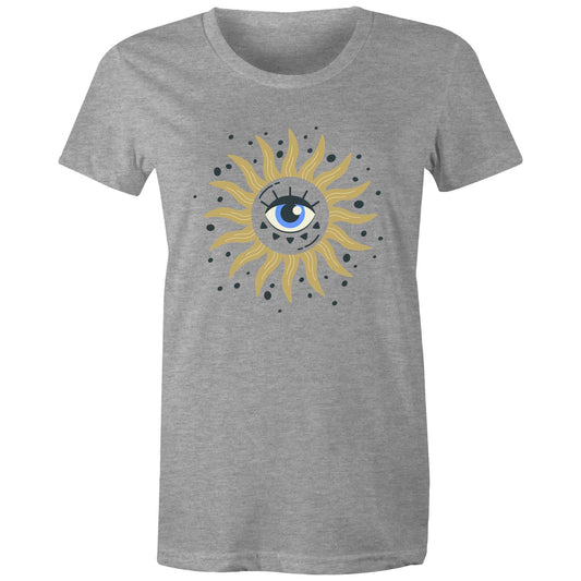 Women's earthfolk T shirt - Eye to the Soul - The Crescent Moon