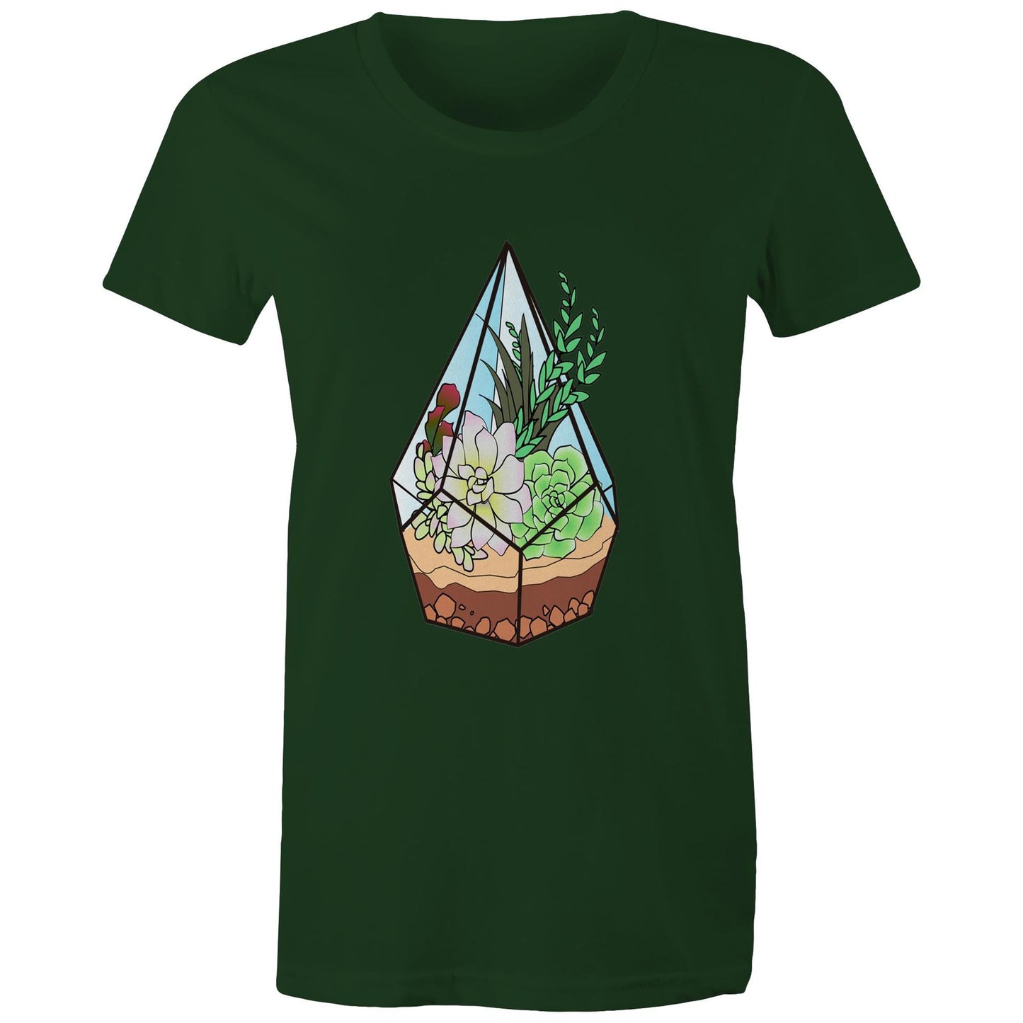 Women's Earthfolk Printed T shirt - Terrarium - The Crescent Moon