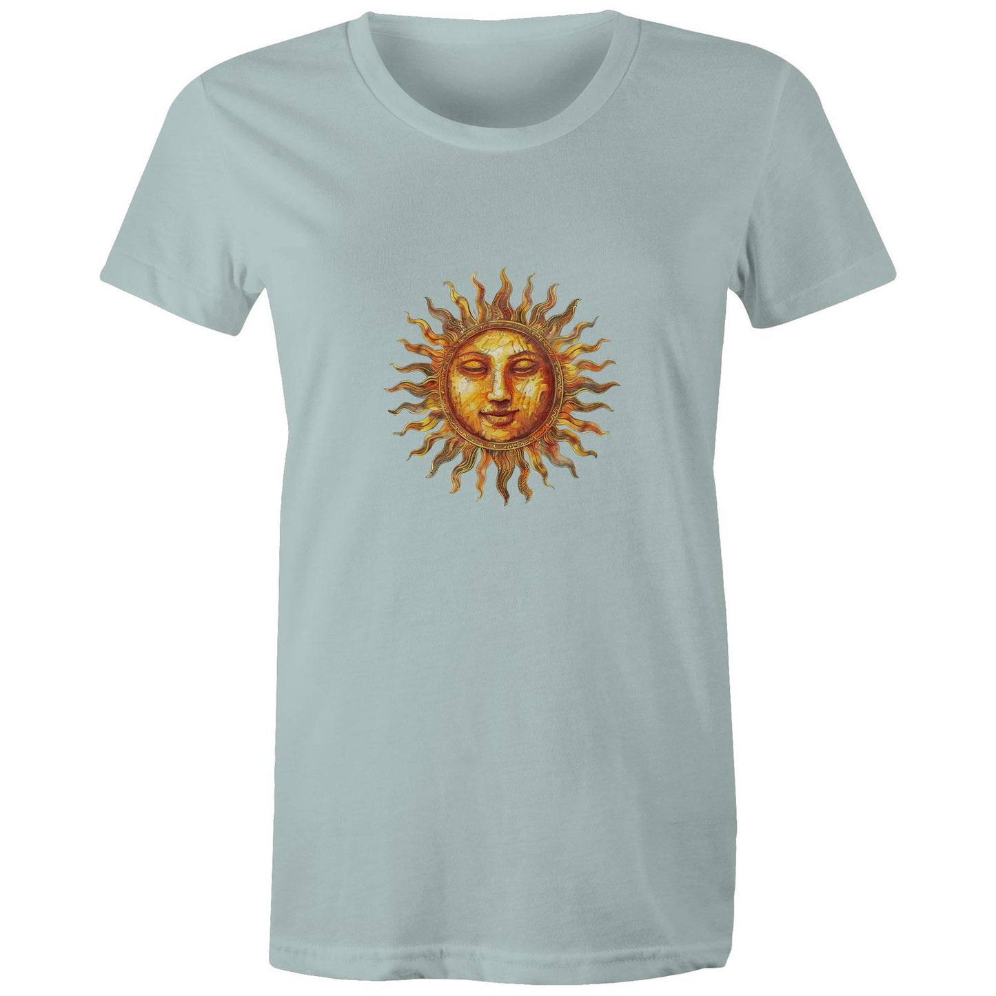 Earthfolk Printed T shirt - Women's Relaxed Fit - Majestic Sun - The Crescent Moon