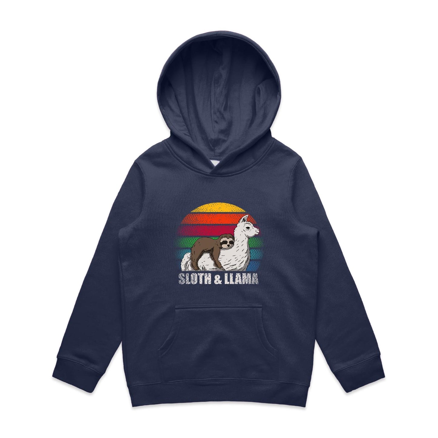 Kids Earthfolk Hoodie - Sloth and Llama - The Crescent Moon