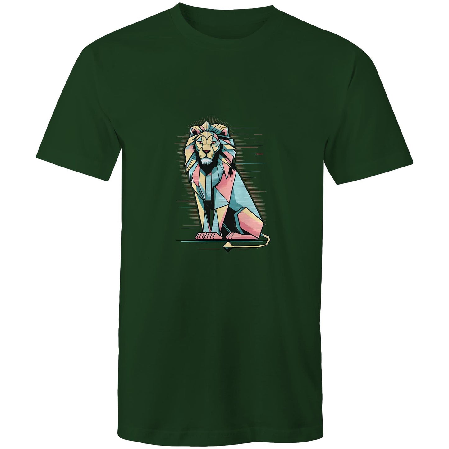 Men's Earthfolk T shirt - Geo Lion - The Crescent Moon
