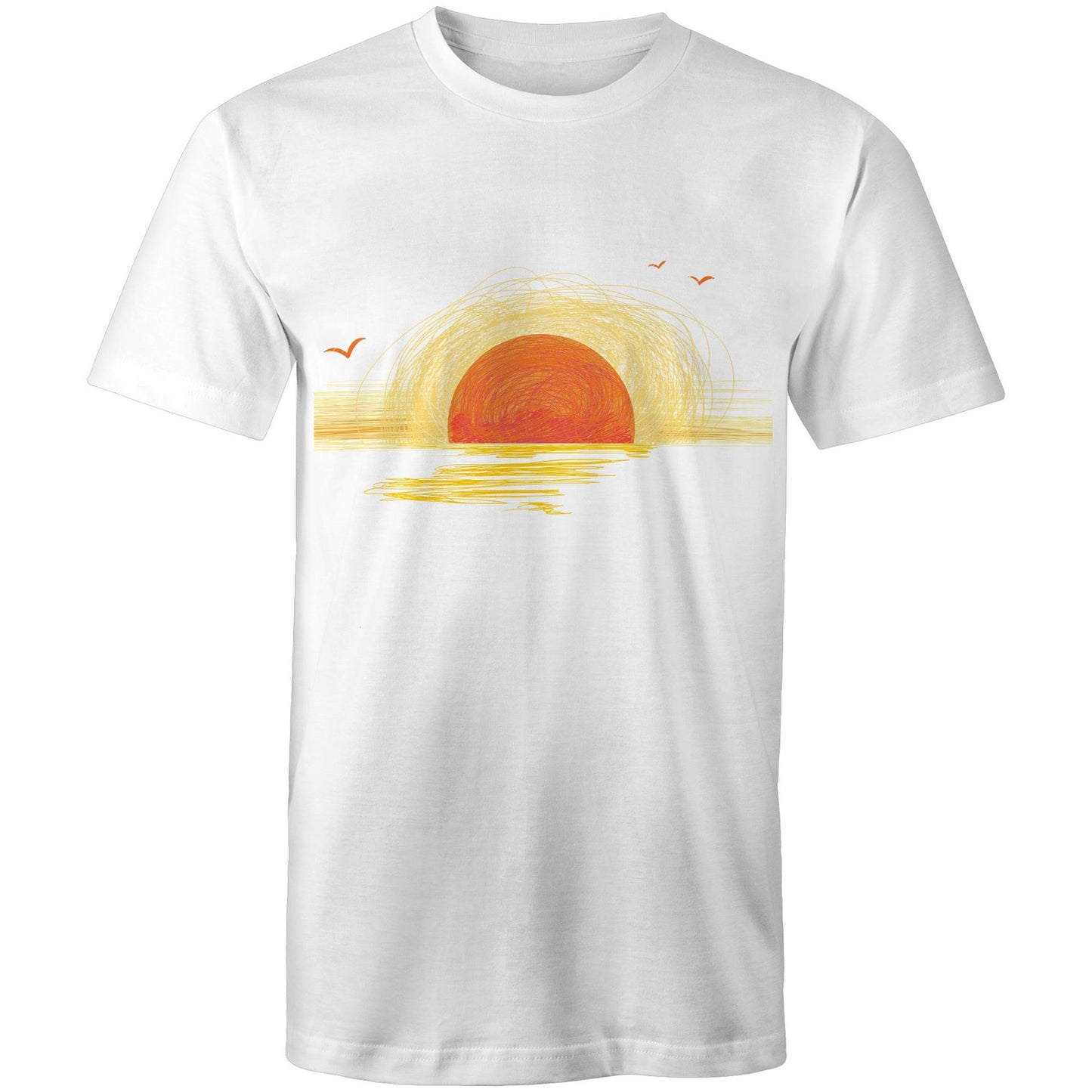 Earthfolk Printed T Shirt - Mens Relaxed Fit - Sunrise Sketch - The Crescent Moon