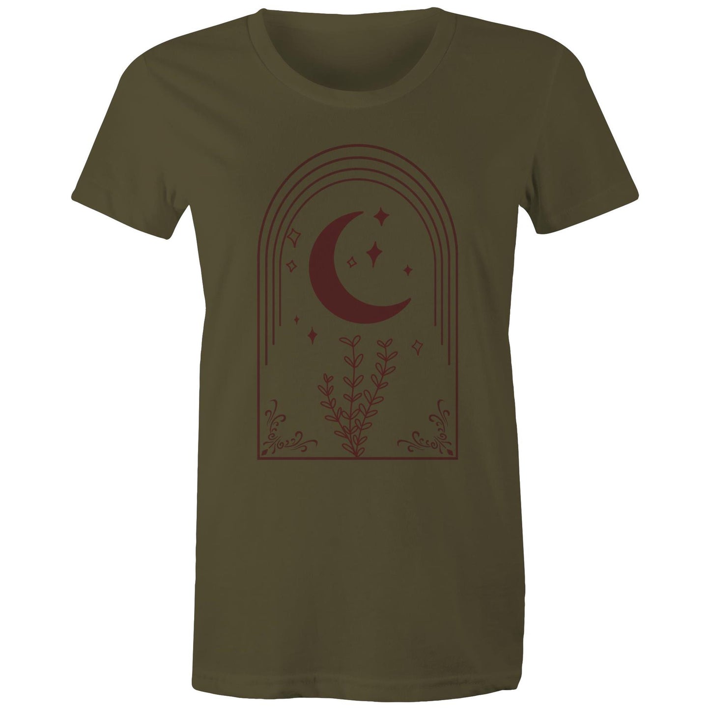 Women's Earthfolk T shirt - Moon Arch - The Crescent Moon