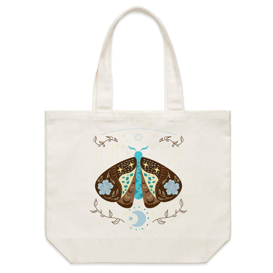 Earthfolk Canvas Tote Bag - Boho Butterfly - The Crescent Moon