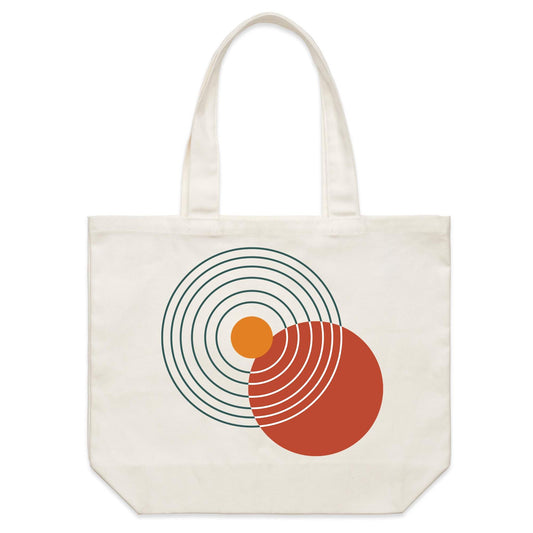 Earthfolk Canvas Tote Bag - Retro Abstract Art - The Crescent Moon