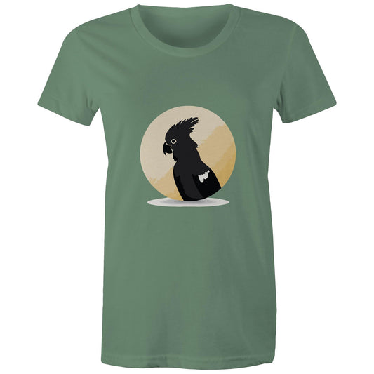 Women's Earthfolk T shirt - Black Cockatoo - The Crescent Moon