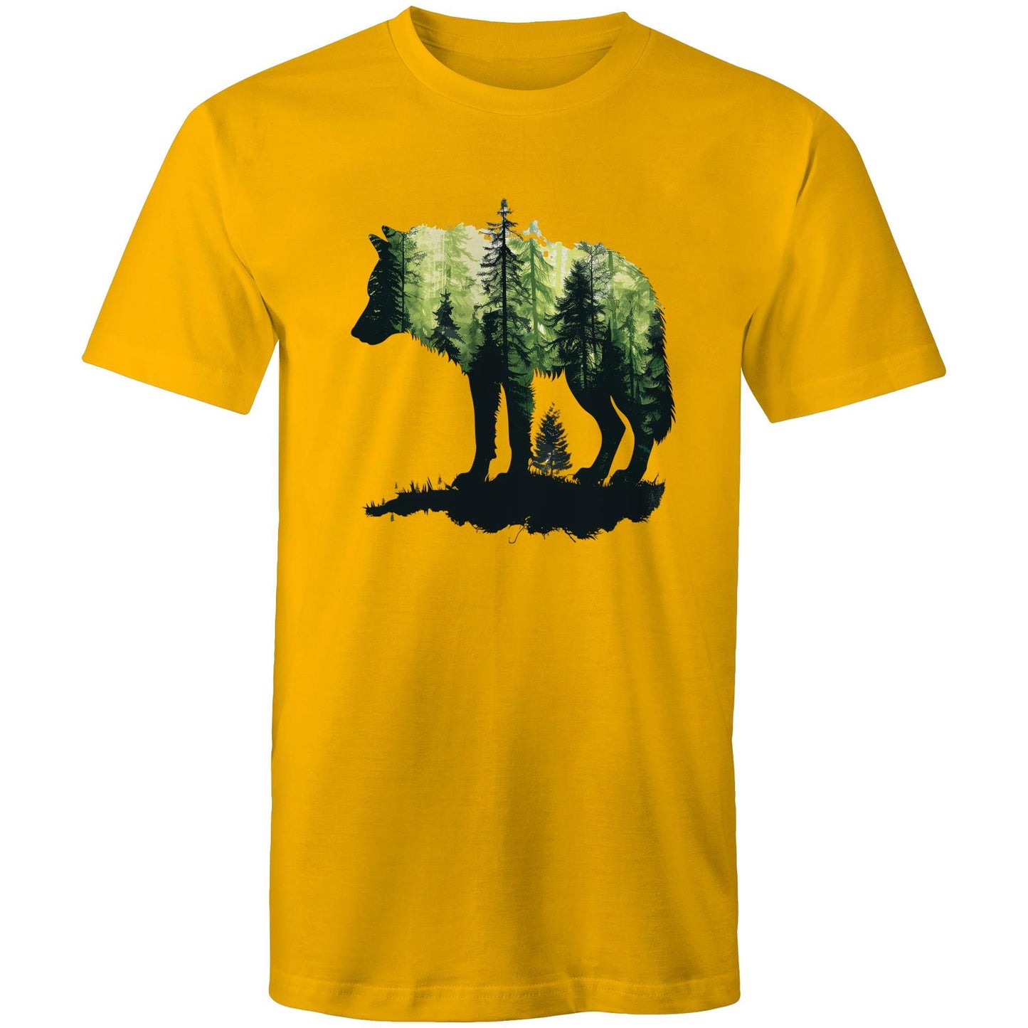 Men's Earthfolk T shirt Forest Wolf - The Crescent Moon