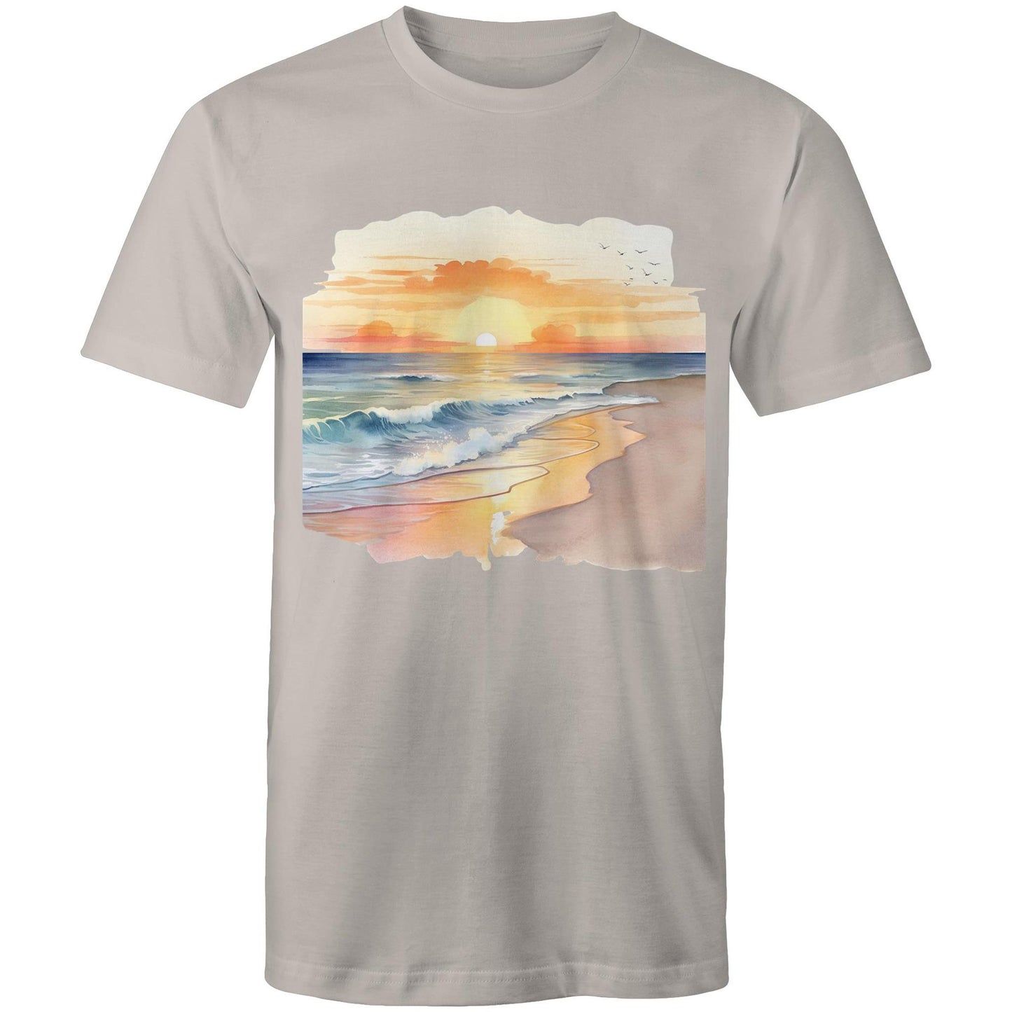Men's Earthfolk Printed T shirt - Water colour Sunset - The Crescent Moon