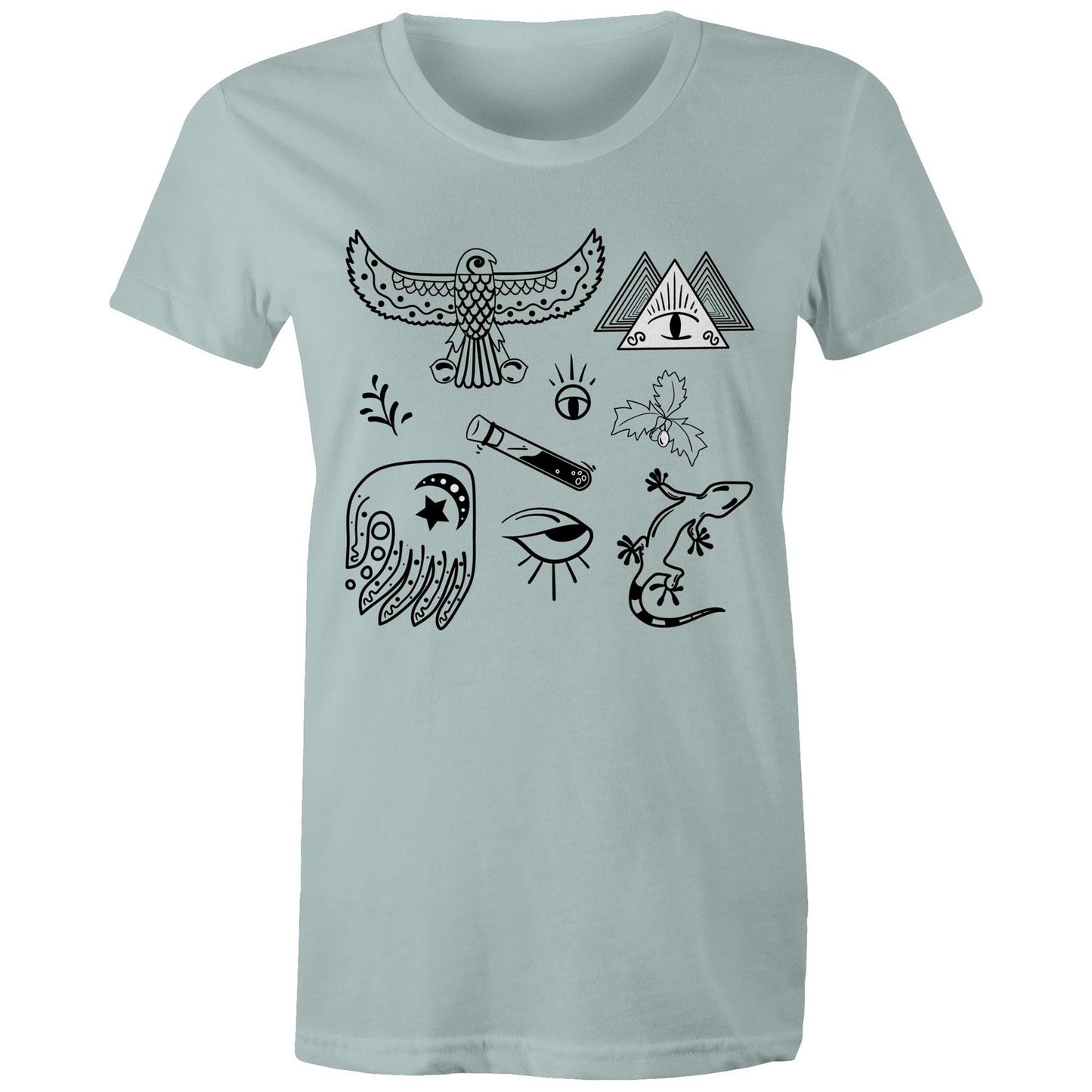 Women's Earthfolk Printed T shirt - Mystic - The Crescent Moon