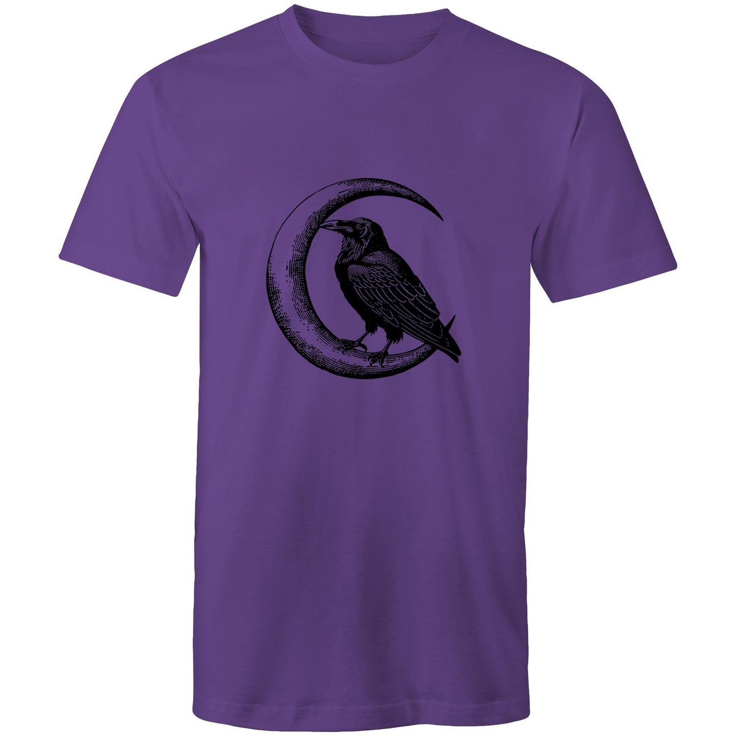 Men's Earthfolk Printed T shirt - Crow and Moon - The Crescent Moon