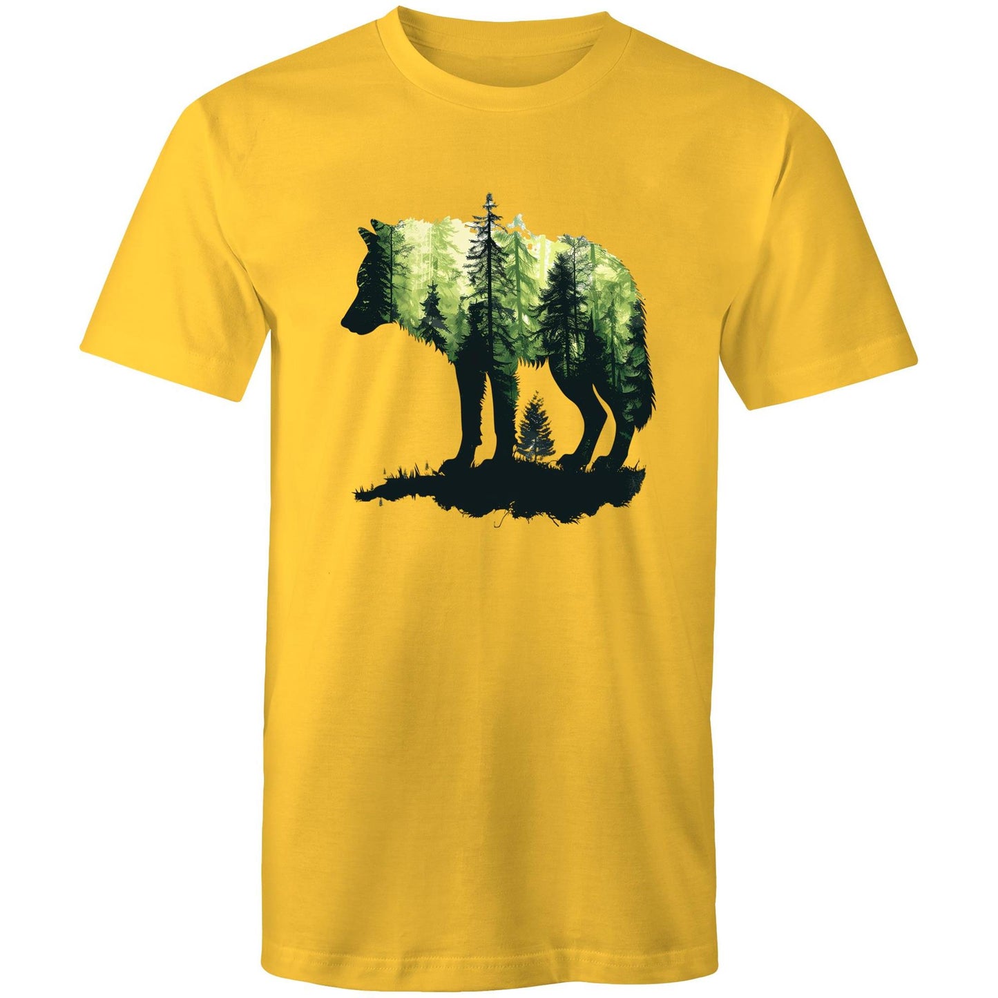 Men's Earthfolk T shirt Forest Wolf - The Crescent Moon