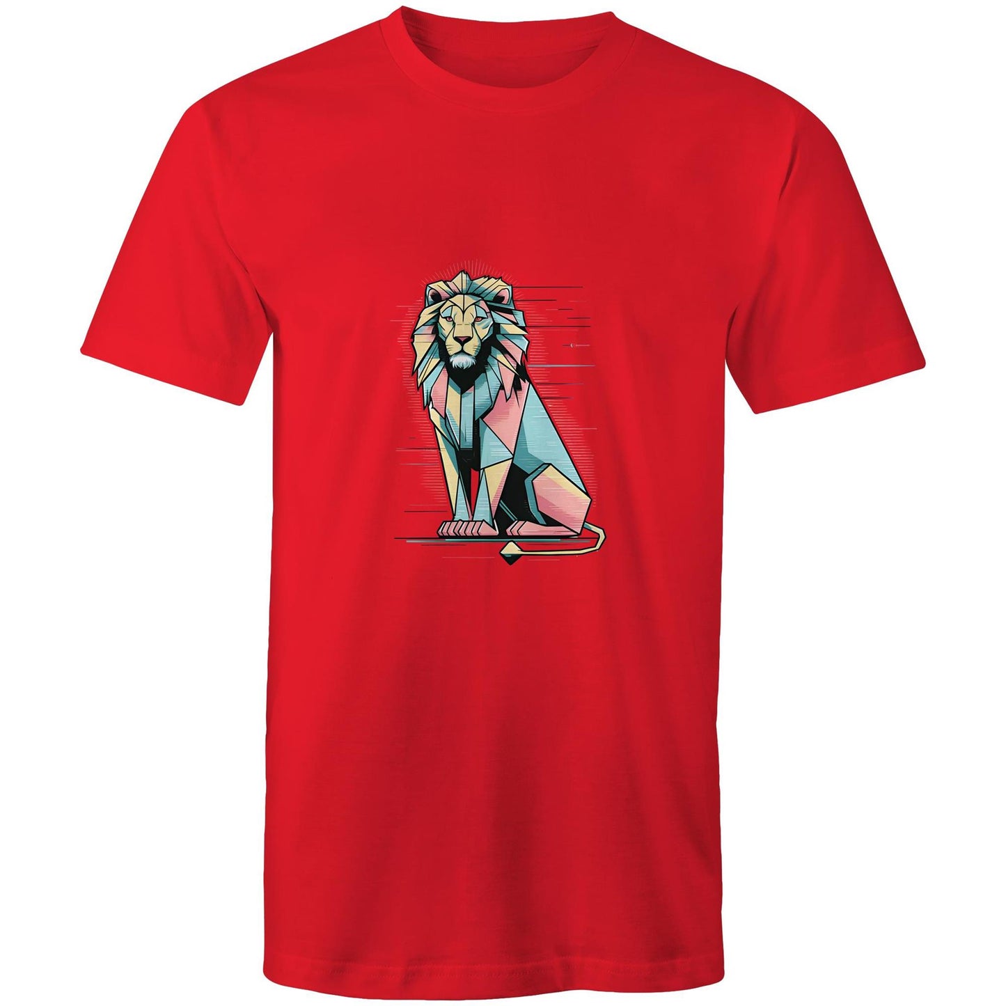 Men's Earthfolk T shirt - Geo Lion - The Crescent Moon