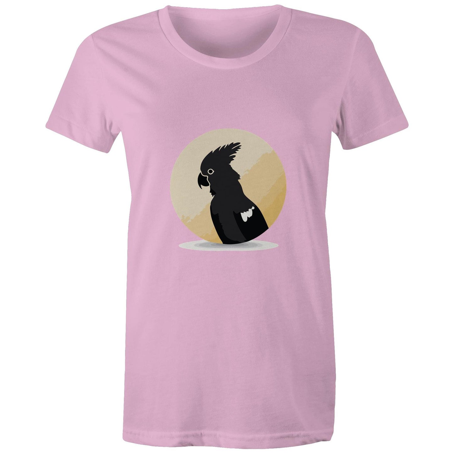 Women's Earthfolk T shirt - Black Cockatoo - The Crescent Moon