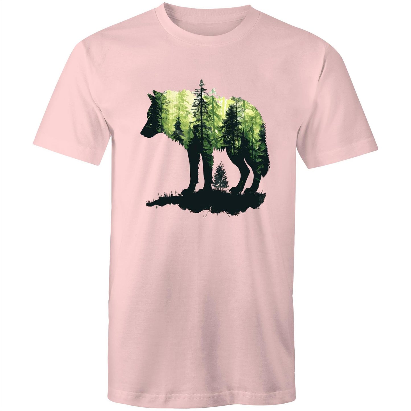 Men's Earthfolk T shirt Forest Wolf - The Crescent Moon