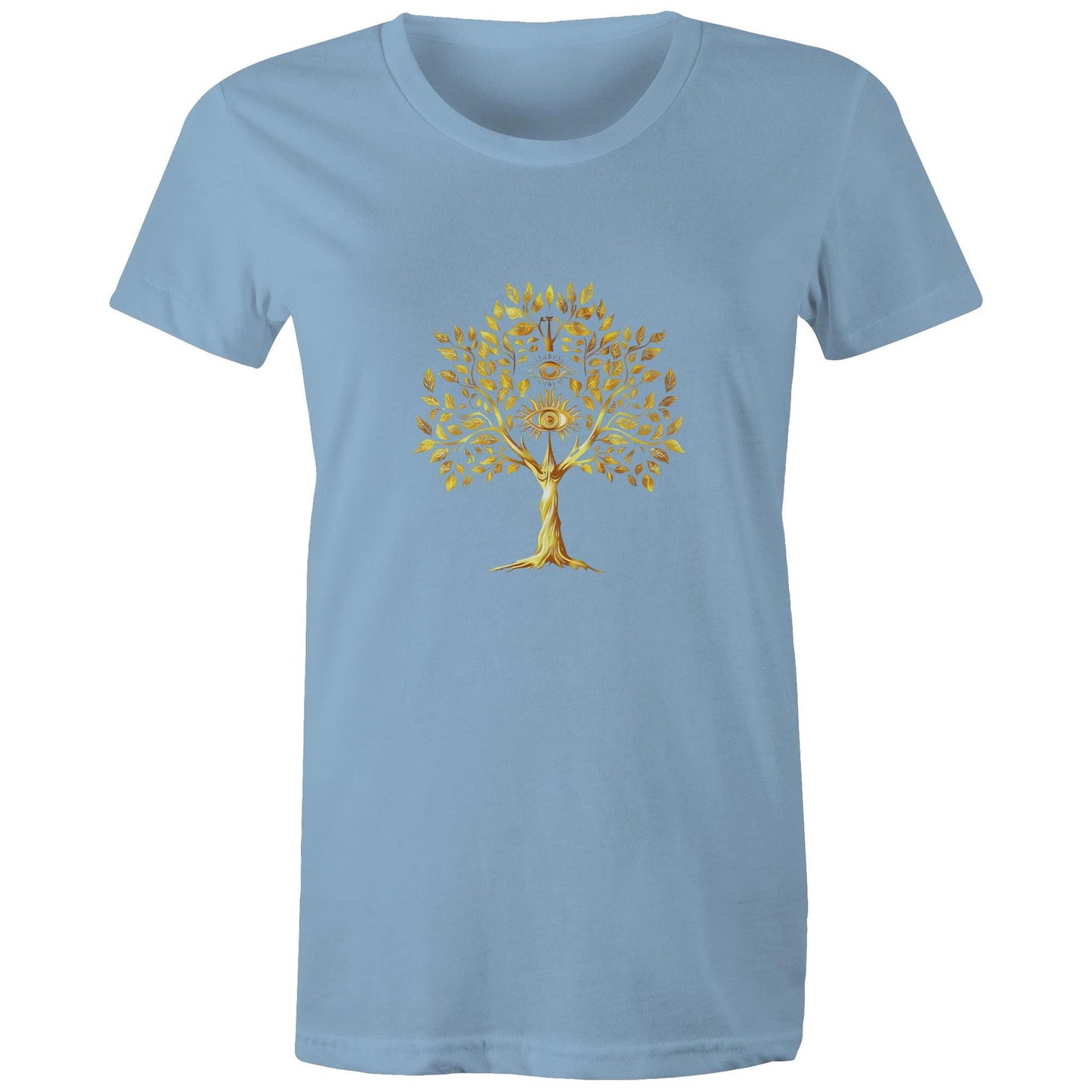 Earthfolk Printed T shirt - Womans Relaxed Fit - Golden Tree
