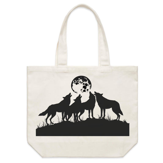 Earthfolk Canvas Tote Bag - Wolf pack - The Crescent Moon