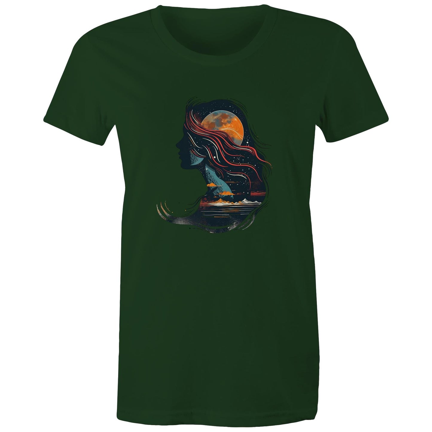 Women's Earthfolk T shirt - Child Of the Universe - The Crescent Moon