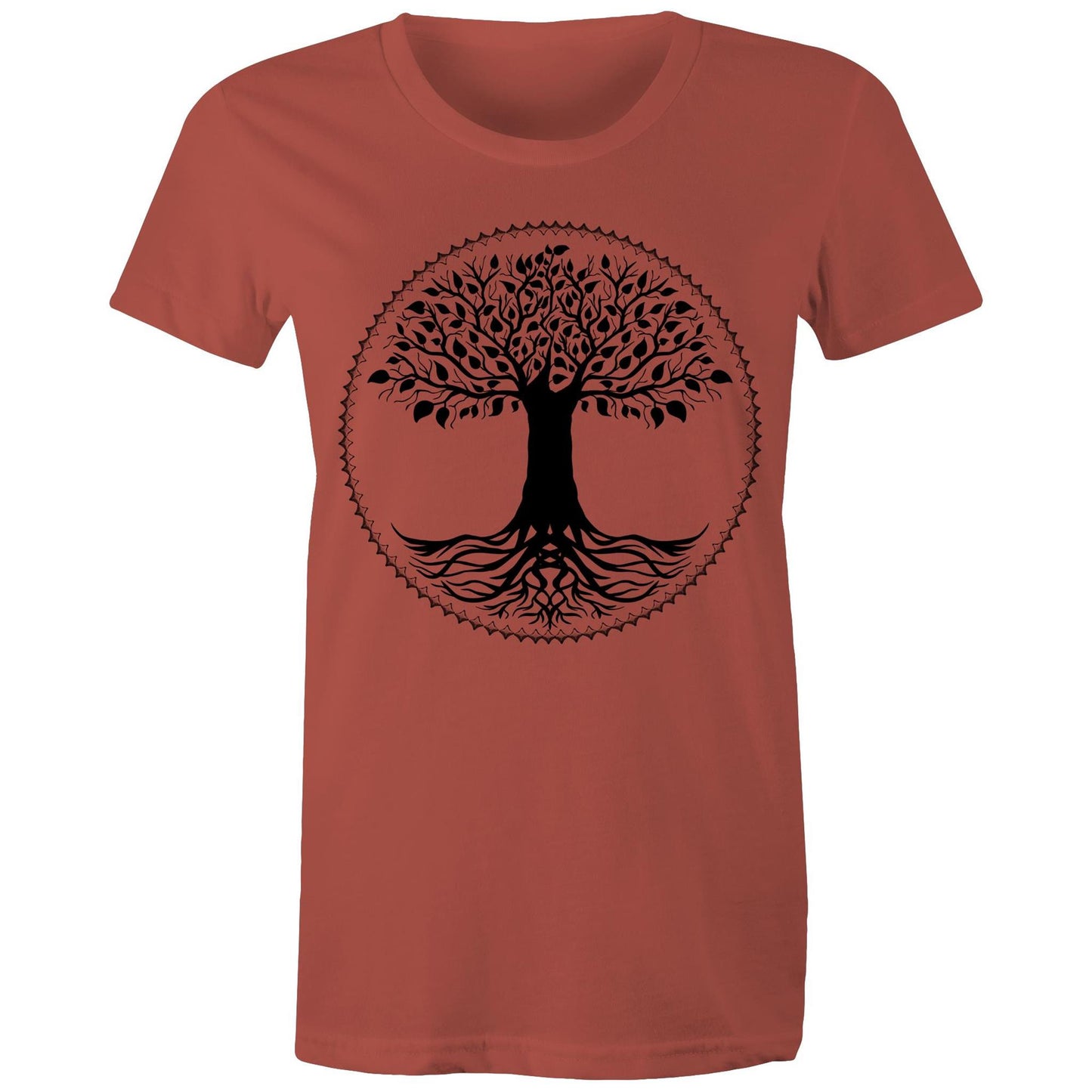 Women's Earthfolk T shirt - Tree of Life - The Crescent Moon