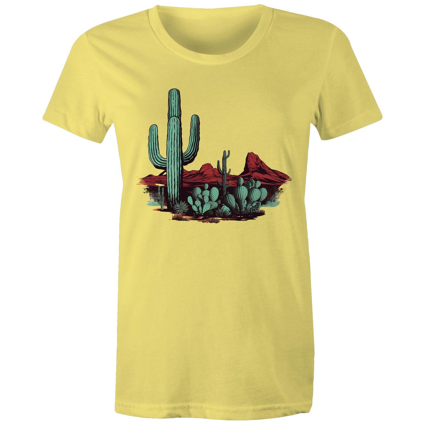 Women's Earthfolk T shirt - Cactus Desert - The Crescent Moon