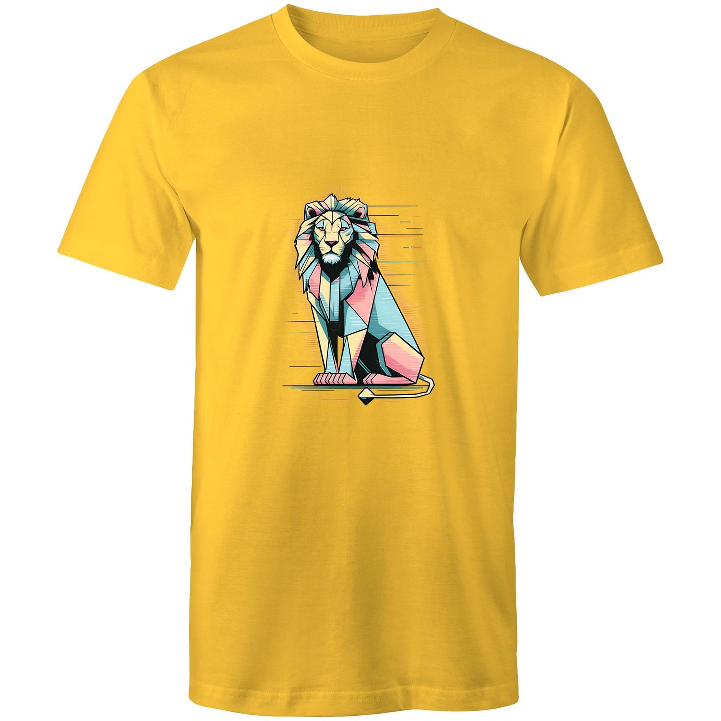 Men's Earthfolk T shirt - Geo Lion - The Crescent Moon