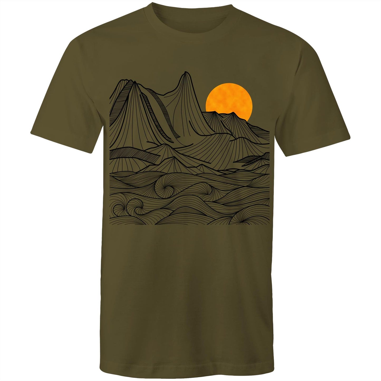 Men's Earthfolk T shirt - Mountain Swirls - The Crescent Moon