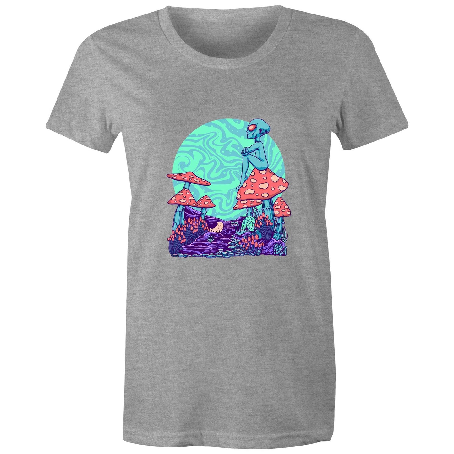 Women's Earthfolk T shirt - Trippy Vibes - The Crescent Moon