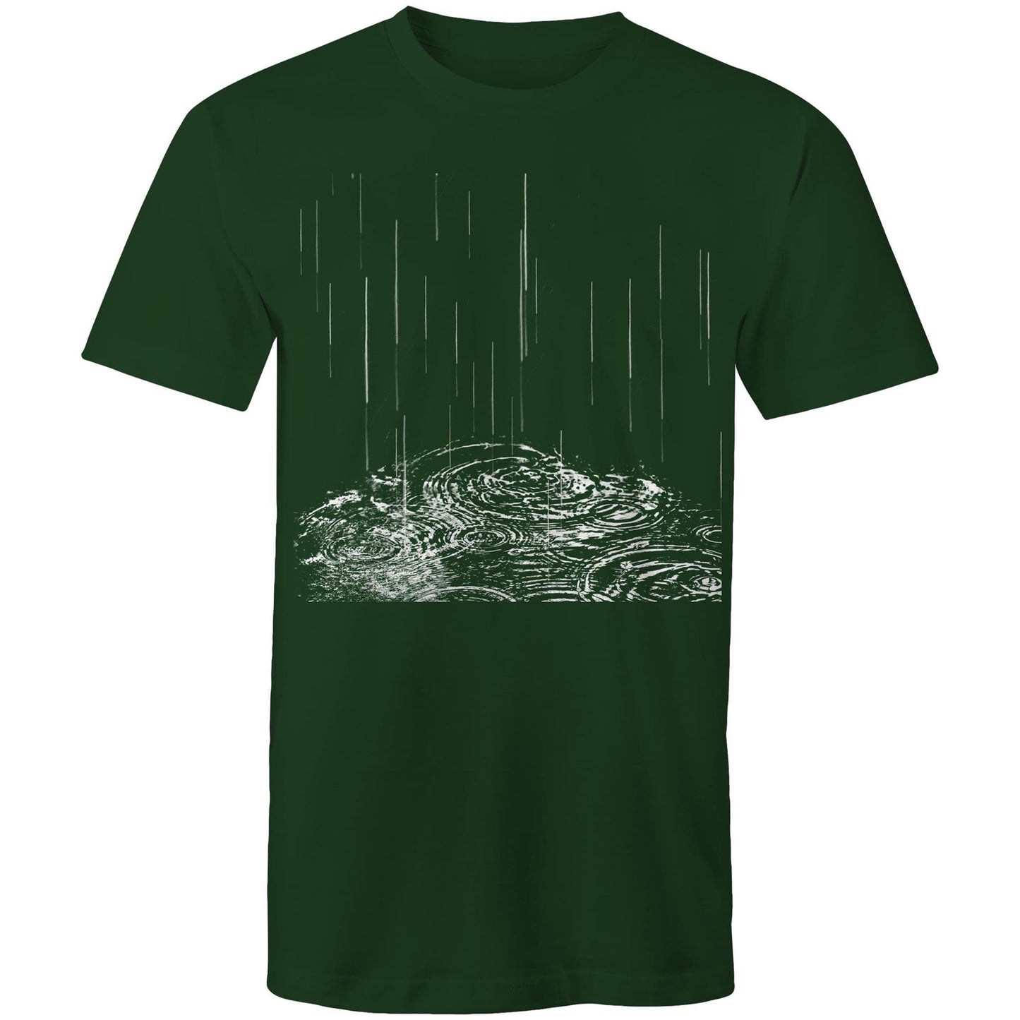 Men's Earthfolk Printed T shirt - Rain Drops - The Crescent Moon