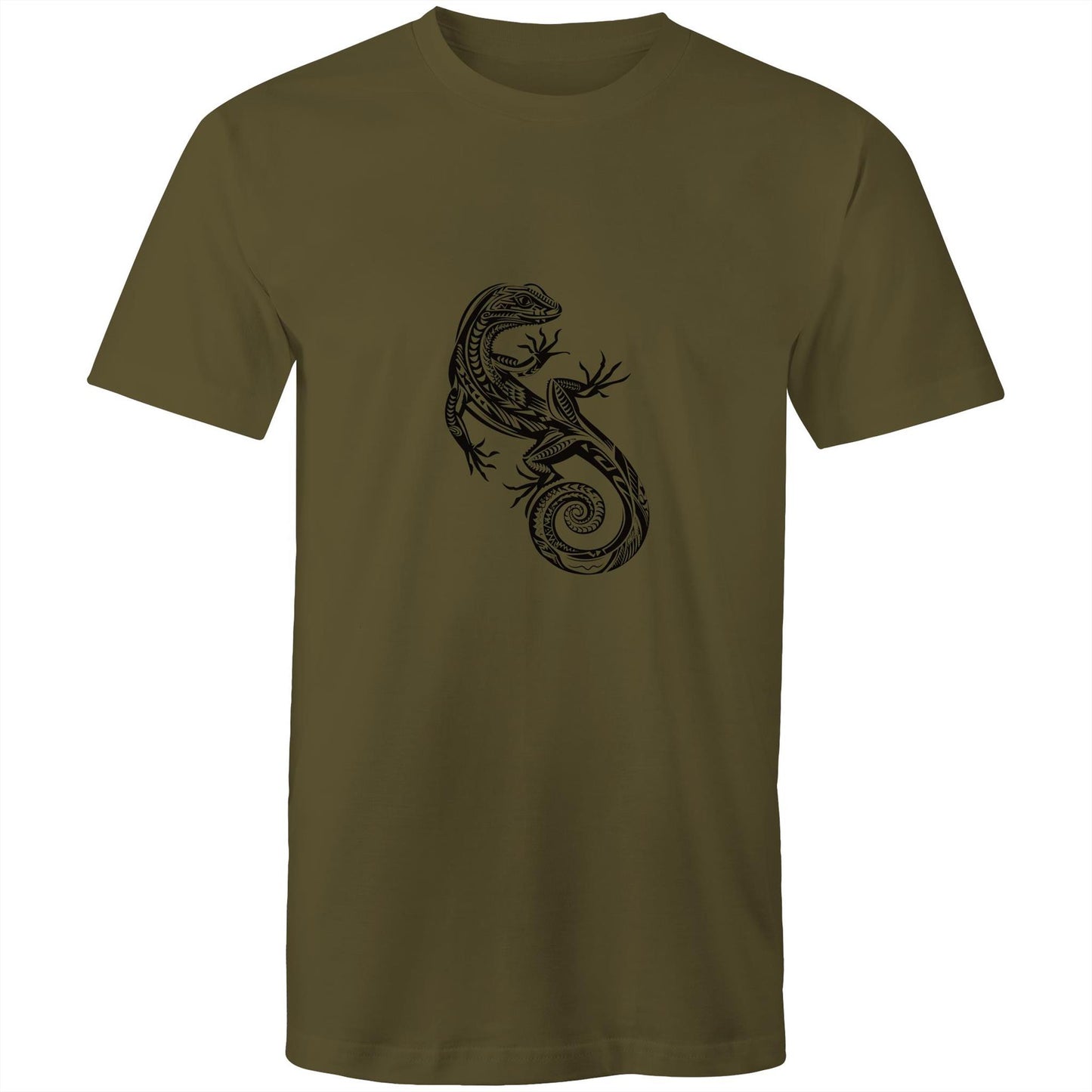 Men's Earthfolk T shirt - Totem Gecko - The Crescent Moon
