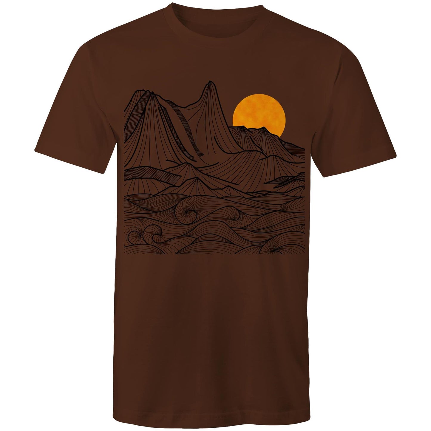 Men's Earthfolk T shirt - Mountain Swirls - The Crescent Moon