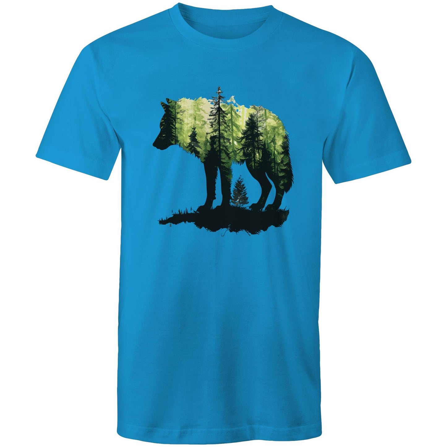 Men's Earthfolk T shirt Forest Wolf - The Crescent Moon