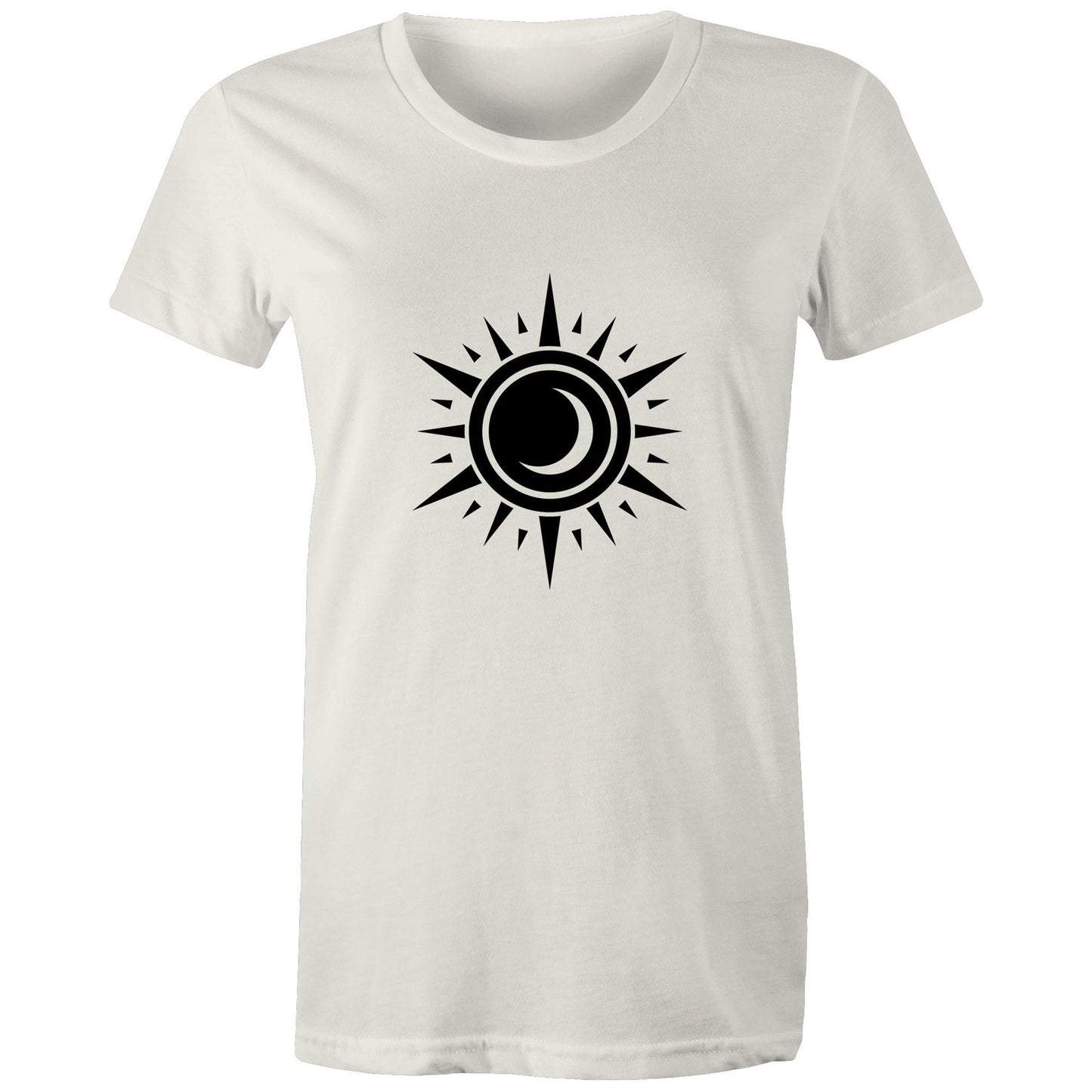 Women's Earthfolk printed T shirt - Black Hole Sun - The Crescent Moon