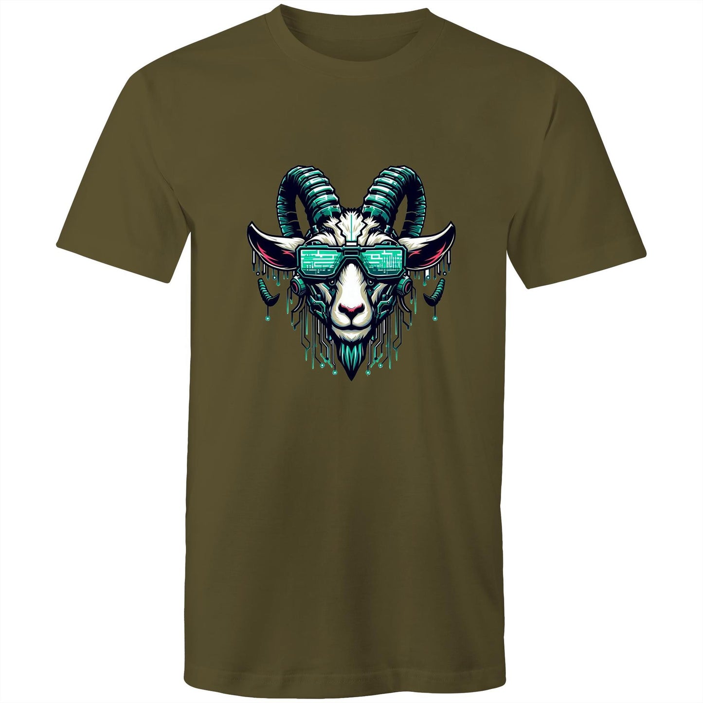 Men's Earthfolk T shirt - Cyber Punk Goat - The Crescent Moon
