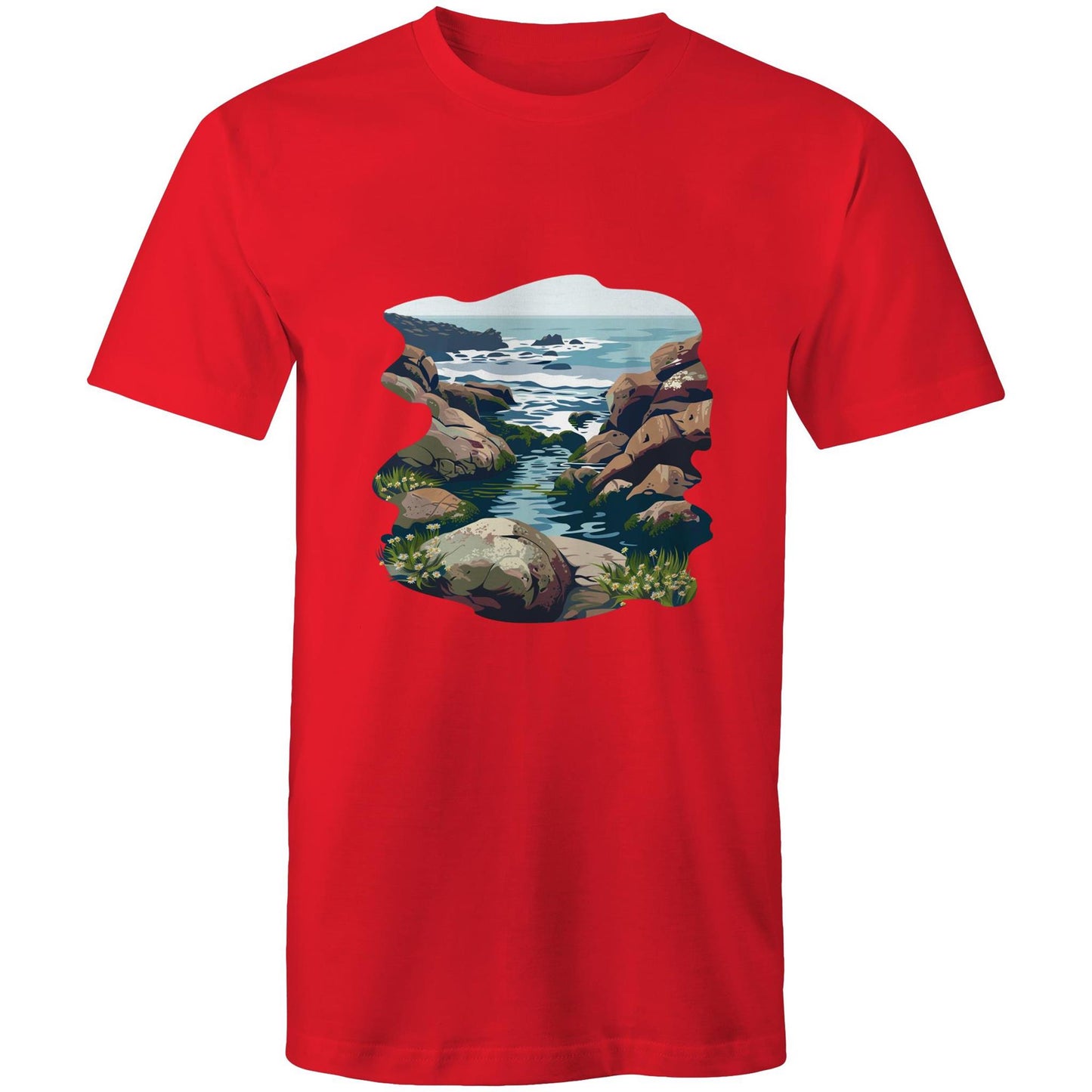 Earthfolk Printed T shirt - Mens Relaxed Fit - Rock Pool Rambles - The Crescent Moon