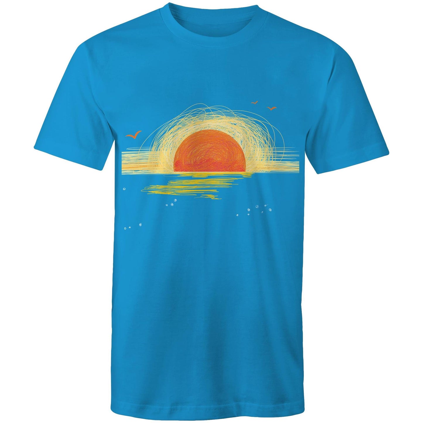 Earthfolk Printed T Shirt - Mens Relaxed Fit - Sunrise Sketch - The Crescent Moon