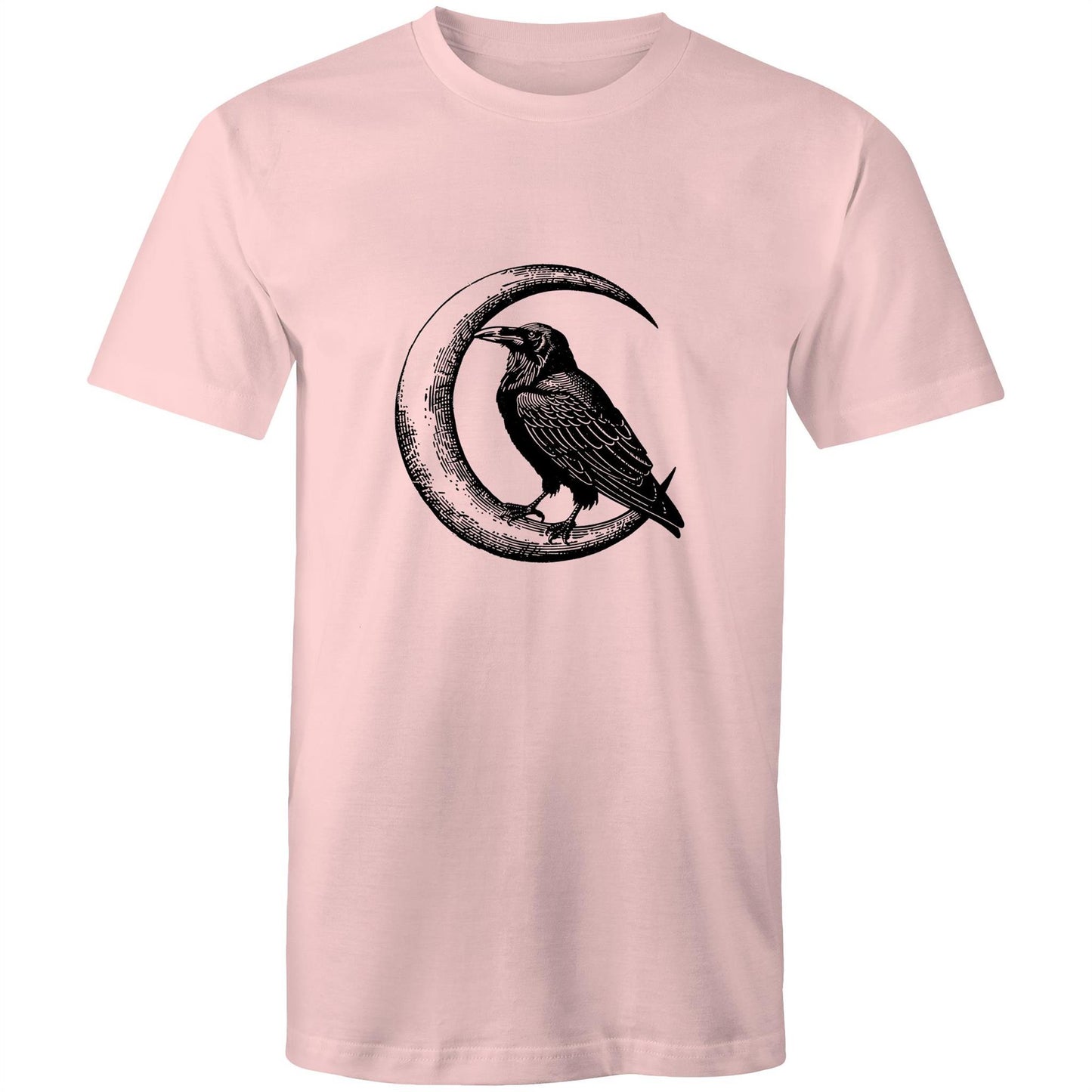 Men's Earthfolk Printed T shirt - Crow and Moon - The Crescent Moon