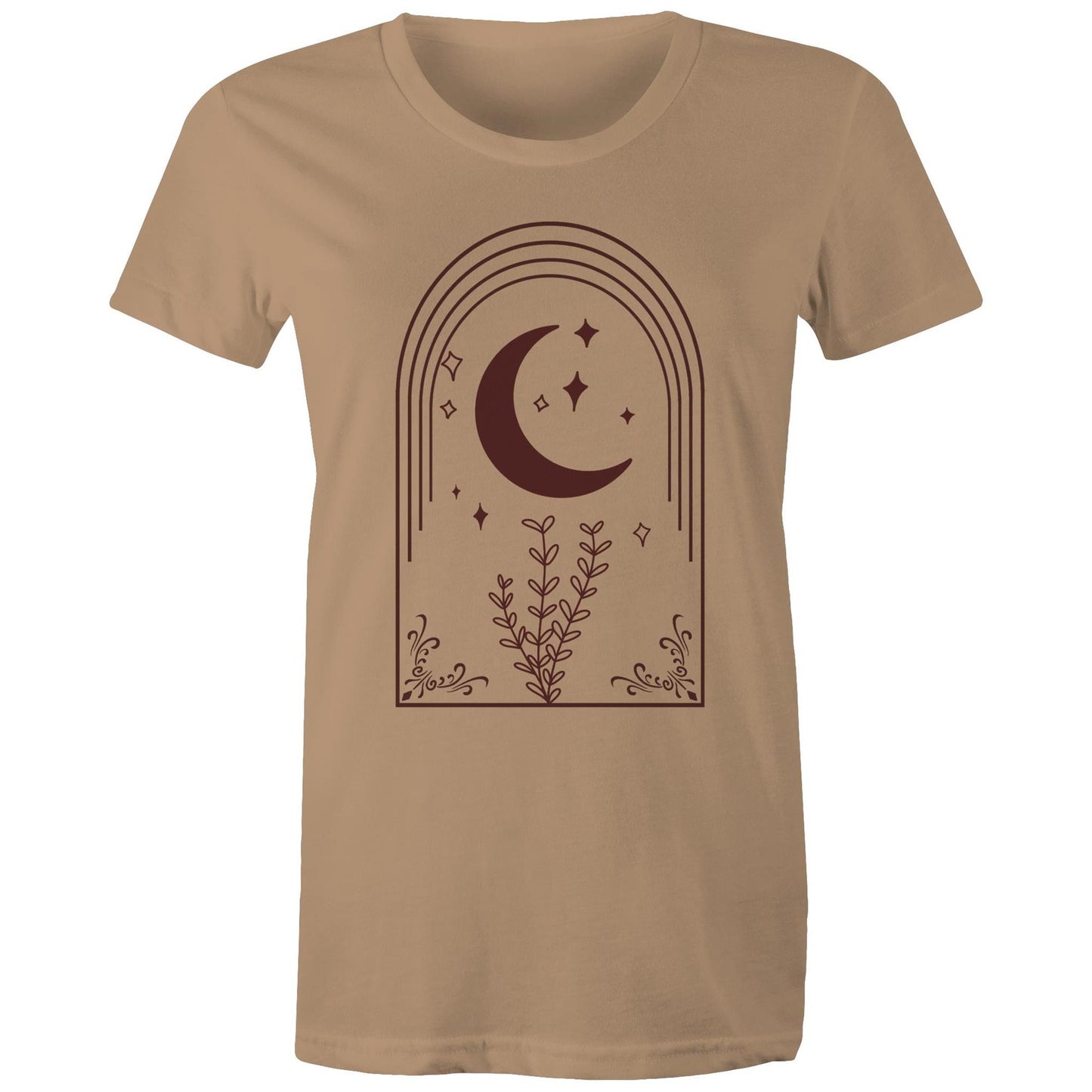 Women's Earthfolk T shirt - Moon Arch - The Crescent Moon