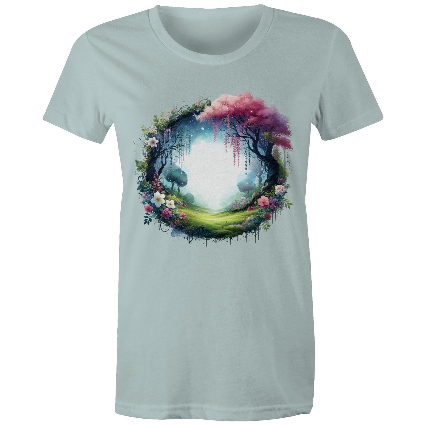 Women's Earthfolk Printed T shirt - Magickal Portal - The Crescent Moon