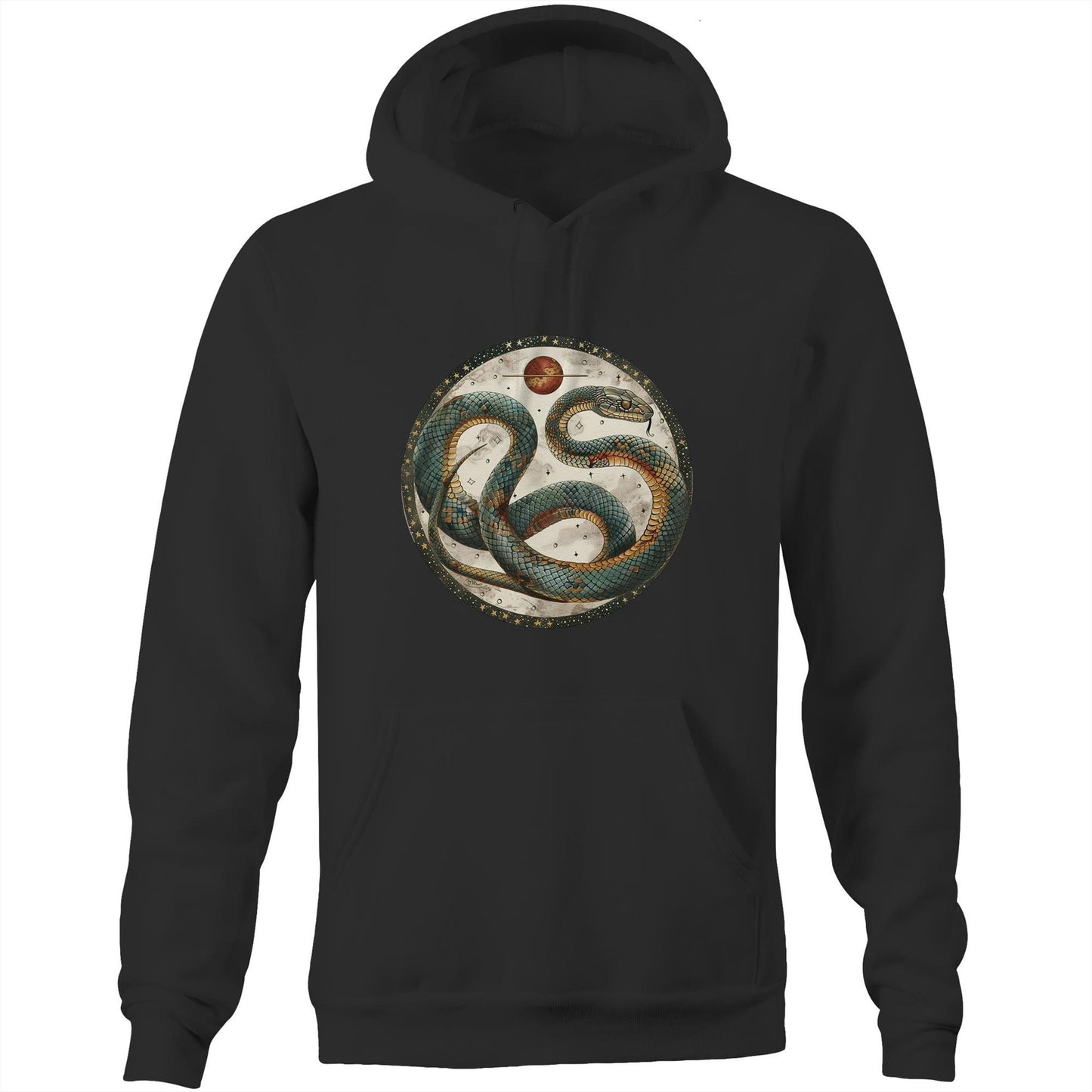 Men's Earthfolk Hoodie - Celestial Serpent - The Crescent Moon