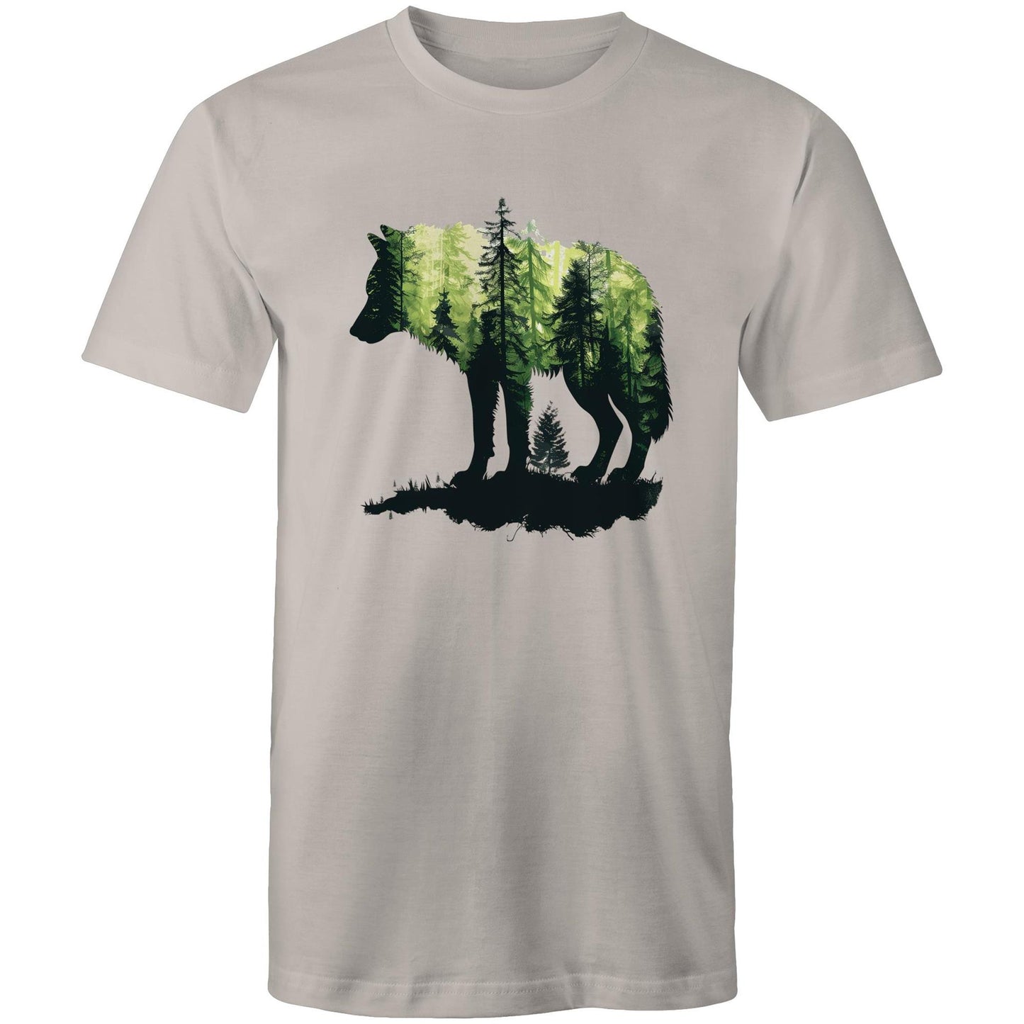 Men's Earthfolk T shirt Forest Wolf - The Crescent Moon