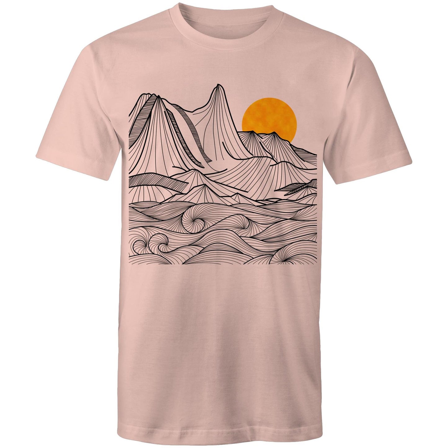 Men's Earthfolk T shirt - Mountain Swirls - The Crescent Moon