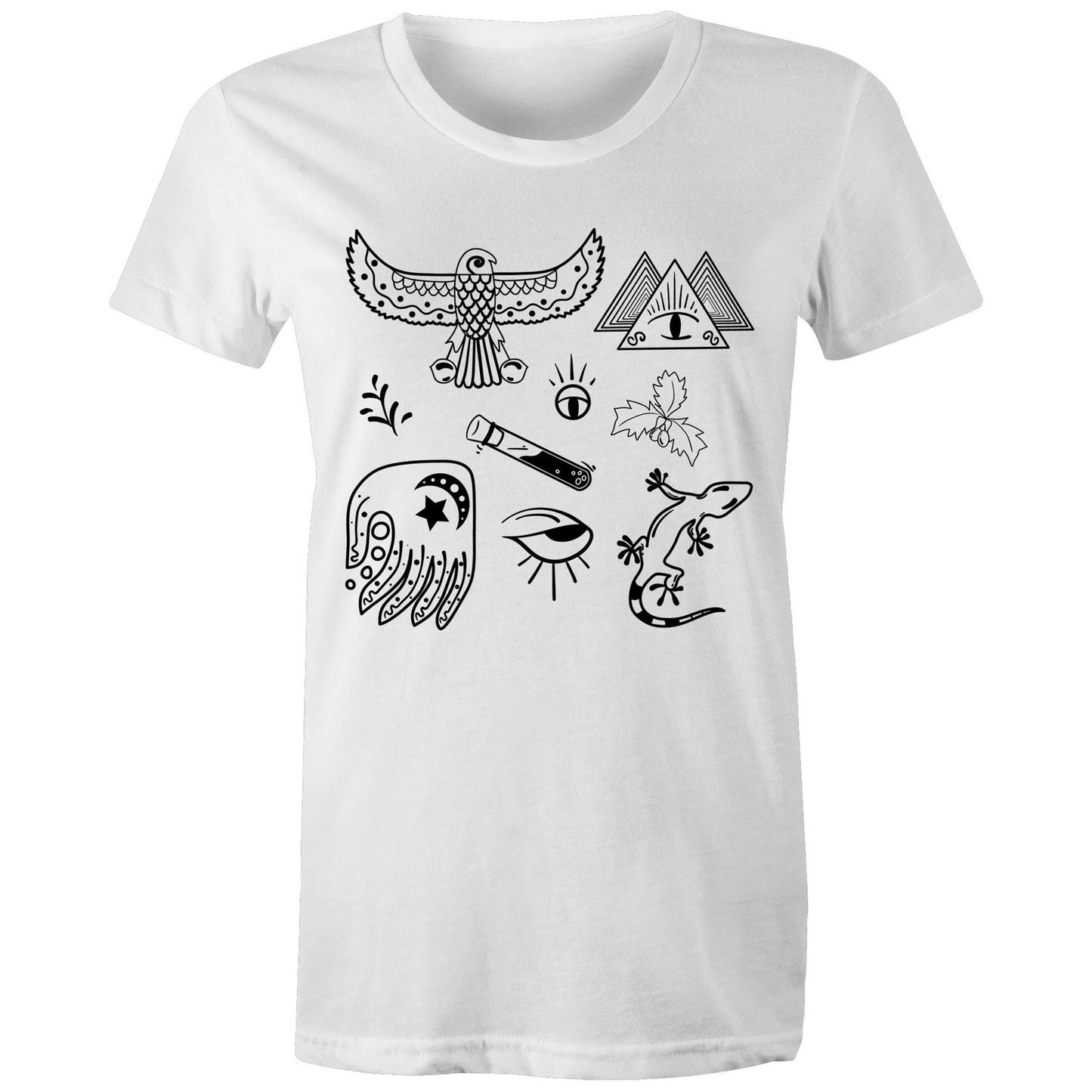 Women's Earthfolk Printed T shirt - Mystic - The Crescent Moon