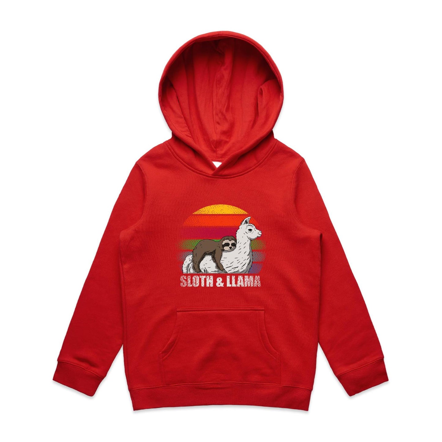 Kids Earthfolk Hoodie - Sloth and Llama - The Crescent Moon