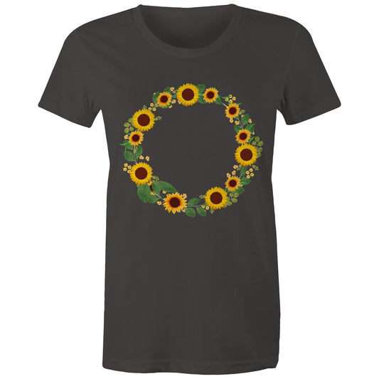 Women's Earthfolk T shirt - Sunflower Fairy Ring - The Crescent Moon