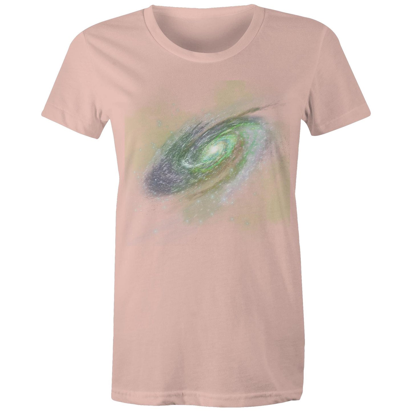 Women's Earthfolk Printed T shirt - Green Galaxy - The Crescent Moon
