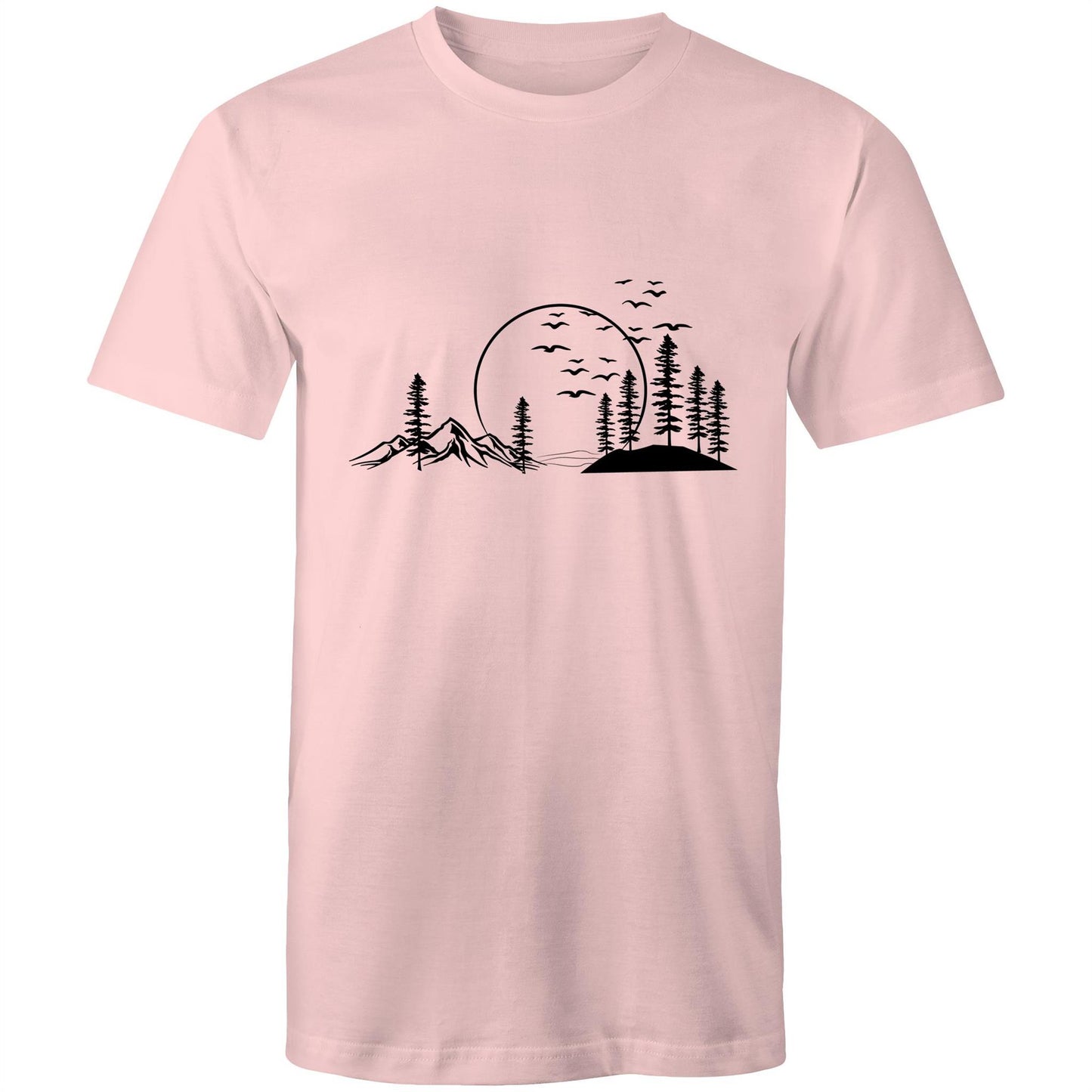 Men's Earthfolk T shirt - Nature in Monochrome - The Crescent Moon