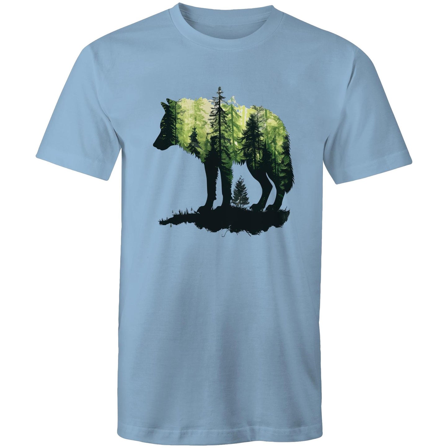 Men's Earthfolk T shirt Forest Wolf - The Crescent Moon