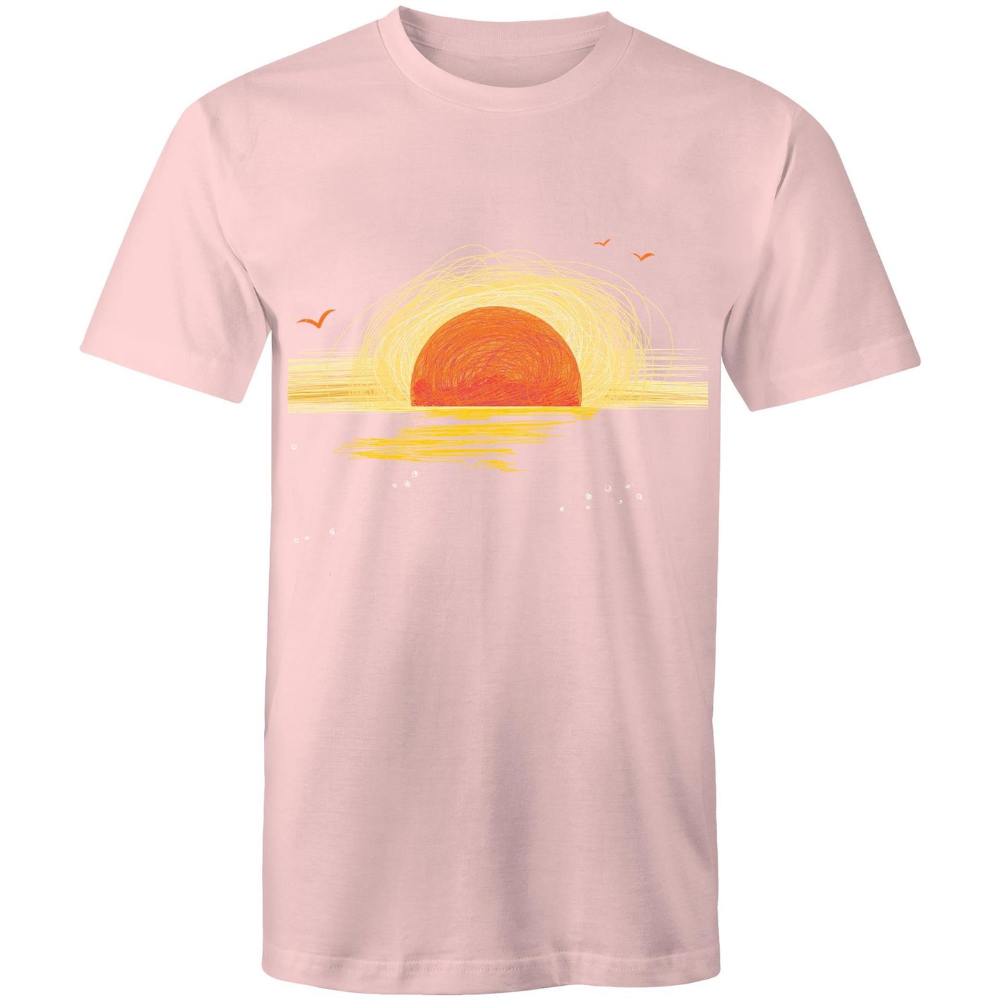 Earthfolk Printed T Shirt - Mens Relaxed Fit - Sunrise Sketch - The Crescent Moon