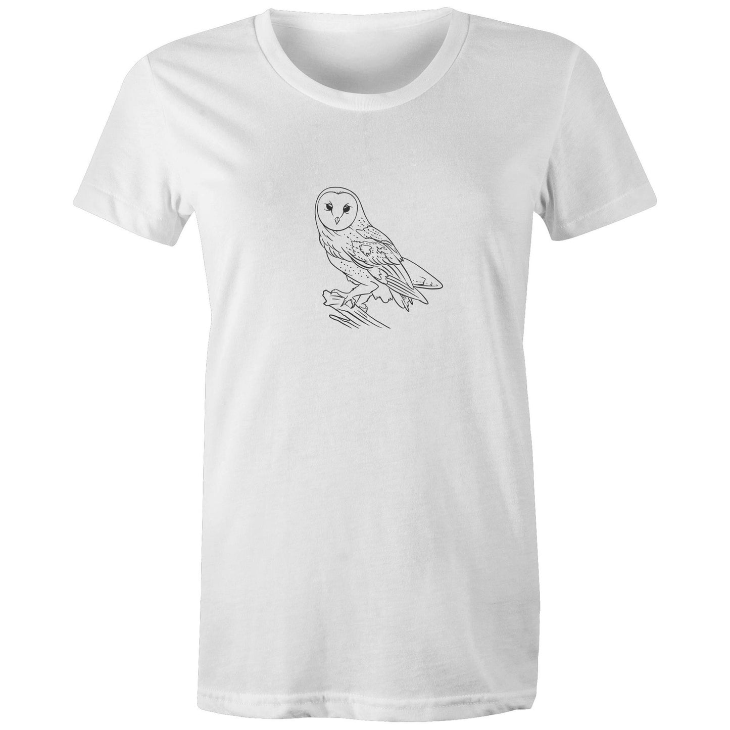 Women's Earthfolk Printed T shirt - Owl Sketch